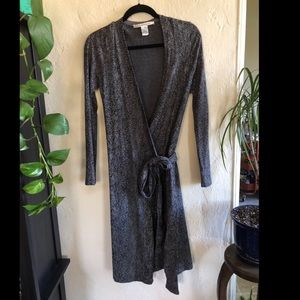 Diane Von Furstenberg Silver Cheetah Wrap Dress